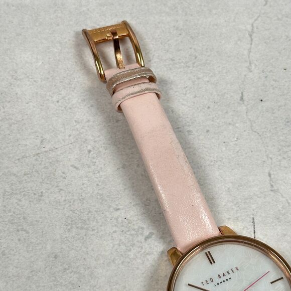 Ted Baker Watch 38mm Bow MOP Dial Kate Rose Gold Tone Pink Band New Battery - Picture 4 of 11
